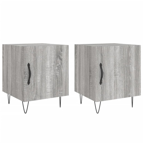 Harmaa yöpöydät Panfir 40x40x50cm (2 kpl sonoma puinen)