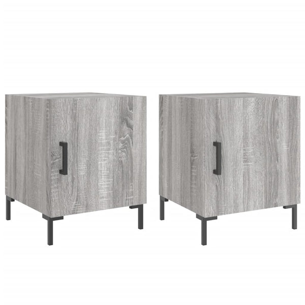 Graue Nachttische Vilhelmine 40x40x50cm (2er-Set, Sonoma, Holz)