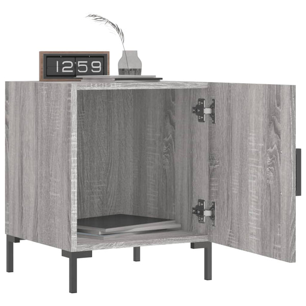 Graue Nachttische Vilhelmine 40x40x50cm (2er-Set, Sonoma, Holz)