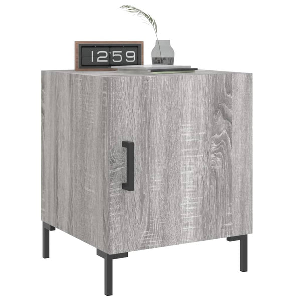 Graue Nachttische Vilhelmine 40x40x50cm (2er-Set, Sonoma, Holz)