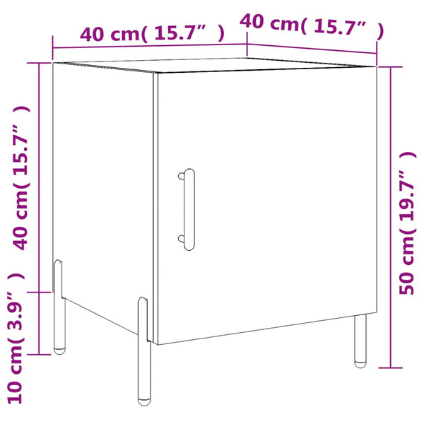 Nachttisch Beton Anthrazit Meir 40x40x50cm (Holz)