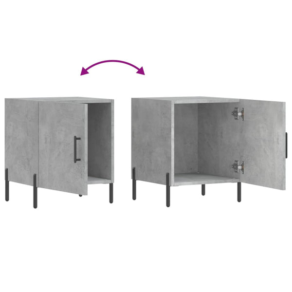 Nachttisch Beton Anthrazit Meir 40x40x50cm (Holz)