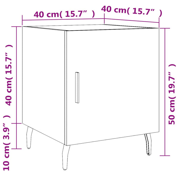 Nachttisch Masenca 40x40x50cm (Holz), schwarz