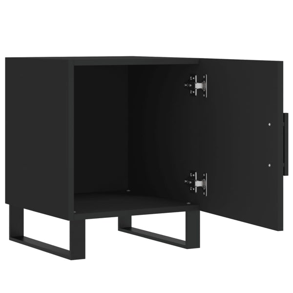 Schwarze Nachttische Burhan 40x40x50cm (2er Set Holz)
