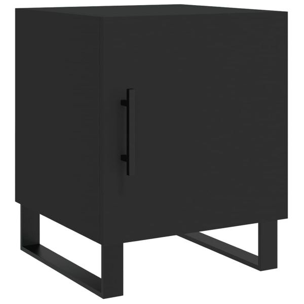 Schwarze Nachttische Burhan 40x40x50cm (2er Set Holz)