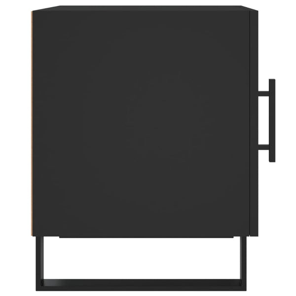 Schwarze Nachttische Burhan 40x40x50cm (2er Set Holz)