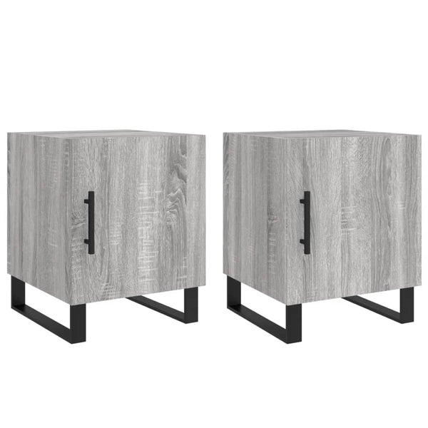 Nachttische Burhan Grau 40x40x50 cm (2er-Set, Sonoma, Holz)