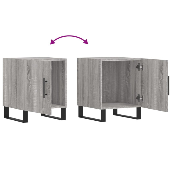 Nachttische Burhan Grau 40x40x50 cm (2er-Set, Sonoma, Holz)