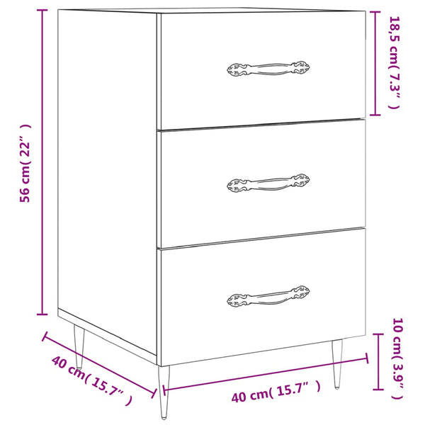 Grauer Nachttisch Collie 40x40x66cm (Holz)