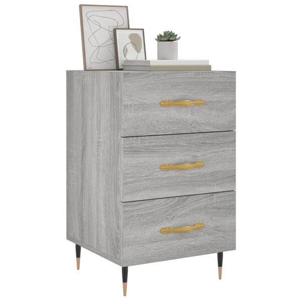 Grauer Nachttisch Collie 40x40x66cm (Holz)