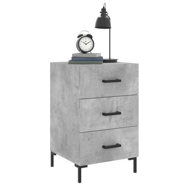 Nachttisch Lazaroiu betongrau 40x40x66cm (Holz)