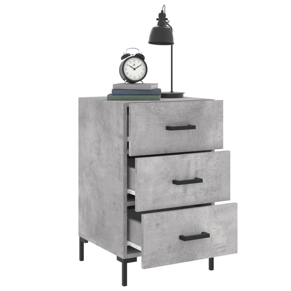 Nachttisch Lazaroiu betongrau 40x40x66cm (Holz)