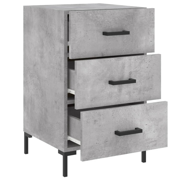 Nachttisch Lazaroiu betongrau 40x40x66cm (Holz)