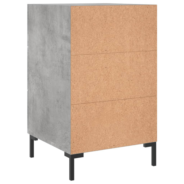 Nachttisch Lazaroiu betongrau 40x40x66cm (Holz)