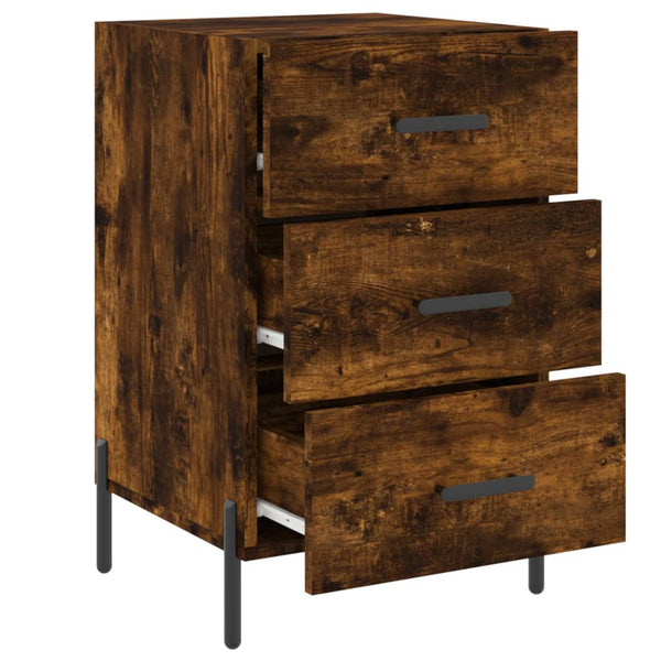 Nachttisch Izola, geräucherte Eiche, 40x40x66cm (Holz)