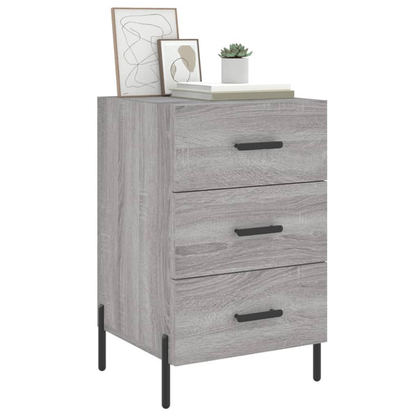 Grauer Nachttisch Izola 40x40x66cm (Holz)