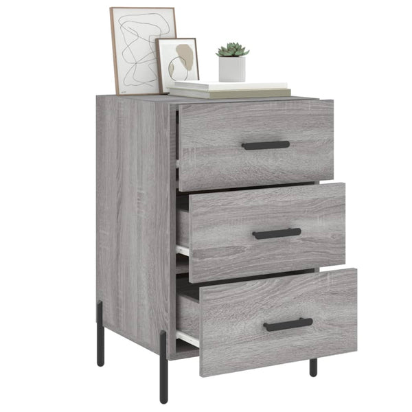 Grauer Nachttisch Izola 40x40x66cm (Holz)
