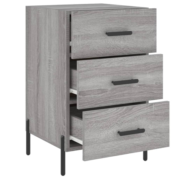 Grauer Nachttisch Izola 40x40x66cm (Holz)