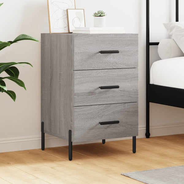 Grauer Nachttisch Izola 40x40x66cm (Holz)