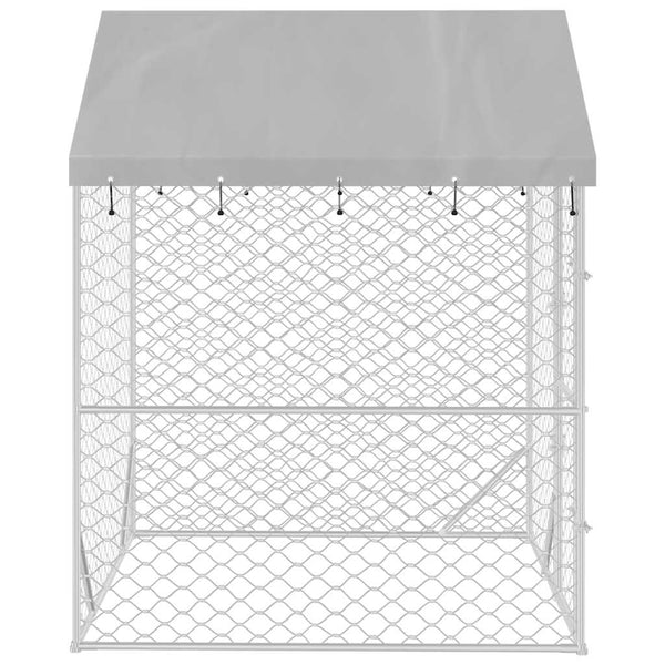 Hundezwinger Arist mit Dach, 2x2x2,5 m, Silber (verzinkter Stahl)