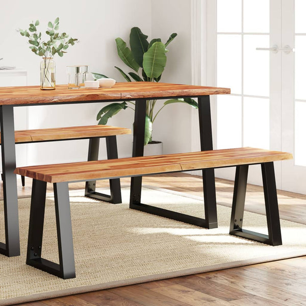 Sitzbank mit Baumkante Muscel 140cm (Akazienholz)