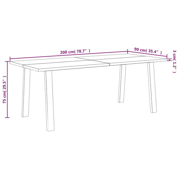 Esstisch Kerri 200x90x75cm (Akazienholz)