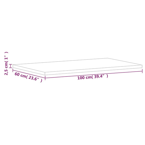 Hölzerne Tischplatte Dumitrila 100x60x2,5cm (rechteckig Buche)