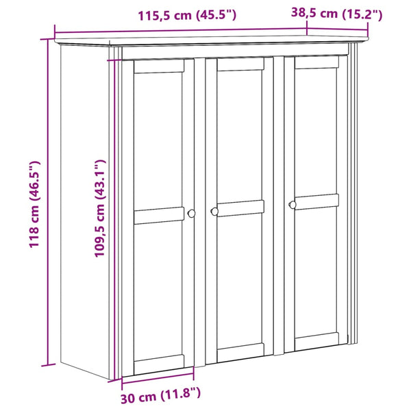 Grauer Vitrinenschrank Bodo Columb (Kiefer)
