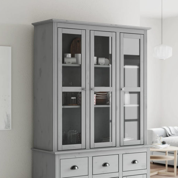 Grauer Vitrinenschrank Bodo Columb (Kiefer)