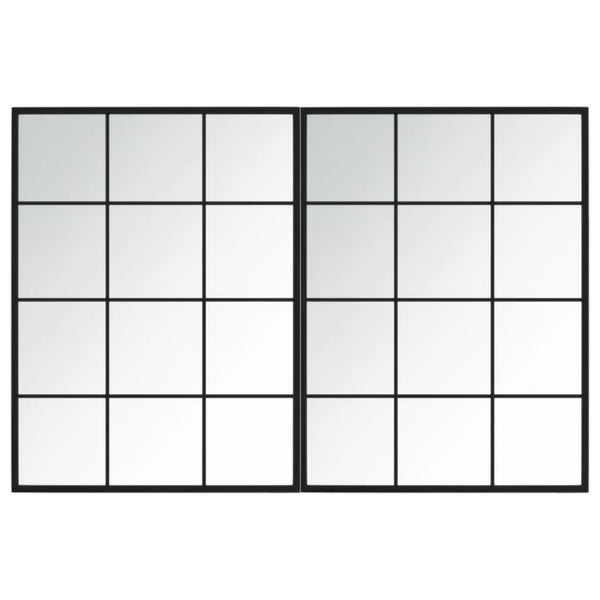 Schwarze Wandspiegel Puggioli 80x60cm (2 Stück Metall)