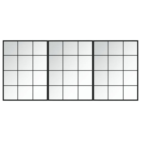 Schwarzer Wandspiegel Puggioli 80x60cm (3 Stück Metall)