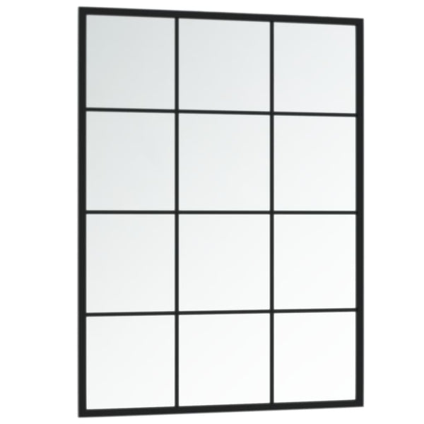 Schwarzer Wandspiegel Puggioli 80x60cm (3 Stück Metall)