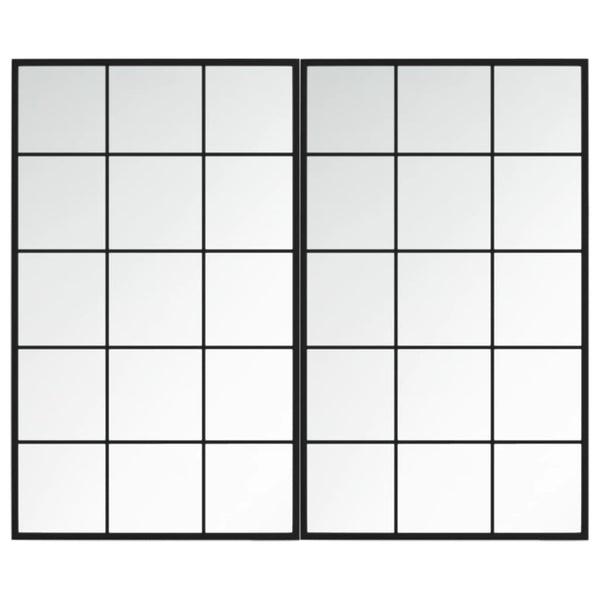 Schwarze Wandspiegel Puggioli 100x60cm (2 Stück Metall)