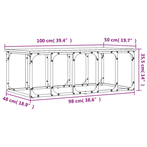 Couchtisch Edyth Schwarz 100x50x35,5cm (Holz)
