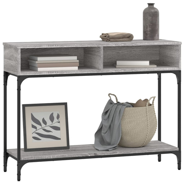 Konsole Tisch Millo, grau, 100x30,5x75cm (Holz)