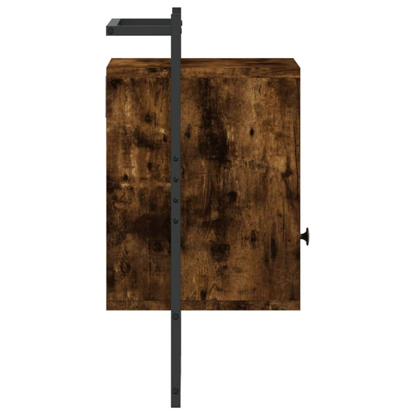 Räuchereichen-Nachttisch zur Wandmontage Belal 40x30x61cm (Holz)