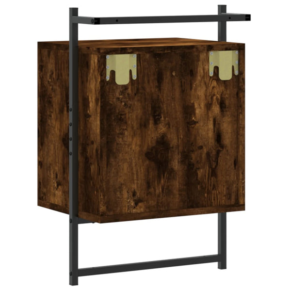 Räuchereichen-Nachttisch zur Wandmontage Belal 40x30x61cm (Holz)