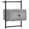 Grauer Nachttisch für die Wandmontage Robison 35x30x51cm (Holz)