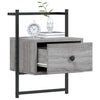 Grauer Nachttisch für die Wandmontage Robison 35x30x51cm (Holz)