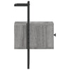 Grauer Nachttisch für die Wandmontage Robison 35x30x51cm (Holz)