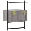 Grauer Nachttisch für die Wandmontage Robison 35x30x51cm (Holz)