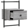 Grauer Nachttisch für die Wandmontage Robison 35x30x51cm (Holz)