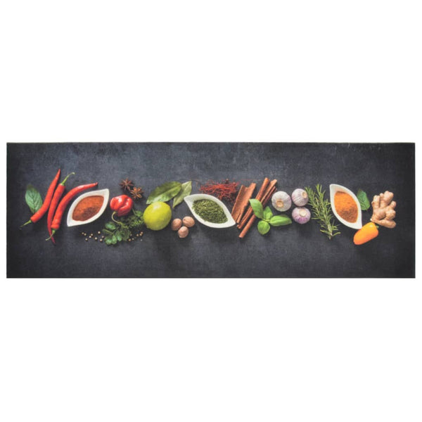 Waschbarer Teppich „Gewürze“ für die Küche Bigan 60x180cm (Samt)