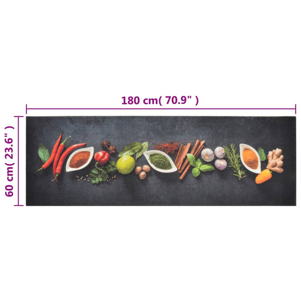 Waschbarer Teppich „Gewürze“ für die Küche Bigan 60x180cm (Samt)