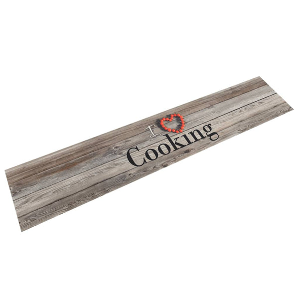 Harmaa keittiön pestävä lattiamatto cooking Bigan 60x300cm (sametti)