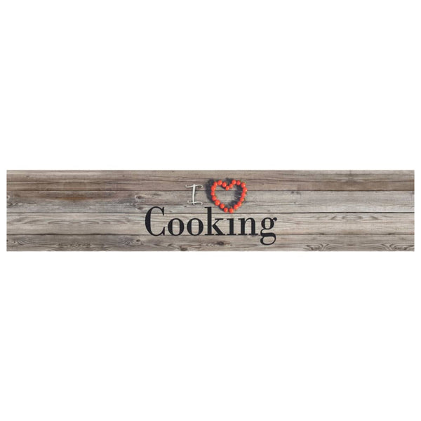 Harmaa keittiön pestävä lattiamatto cooking Bigan 60x300cm (sametti)