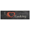 Schwarz abwaschbarer Küchenteppich Cooking Bigan 45x150cm (Samt)