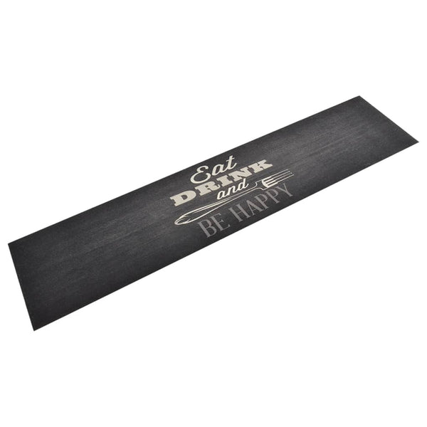 Schwarzer waschbarer Küchenläufer Bigan 60x300cm (Samt)