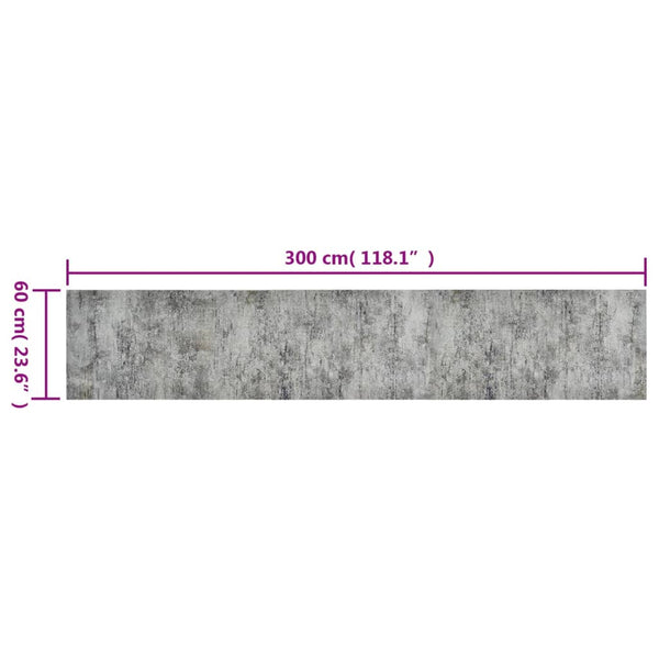 Waschbarer Küchenteppich Beton Bigan 60x300cm (Samt)