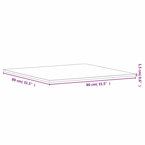 Necsulescu Tischplatte 80x80x1,5cm (quadratisch Buche)